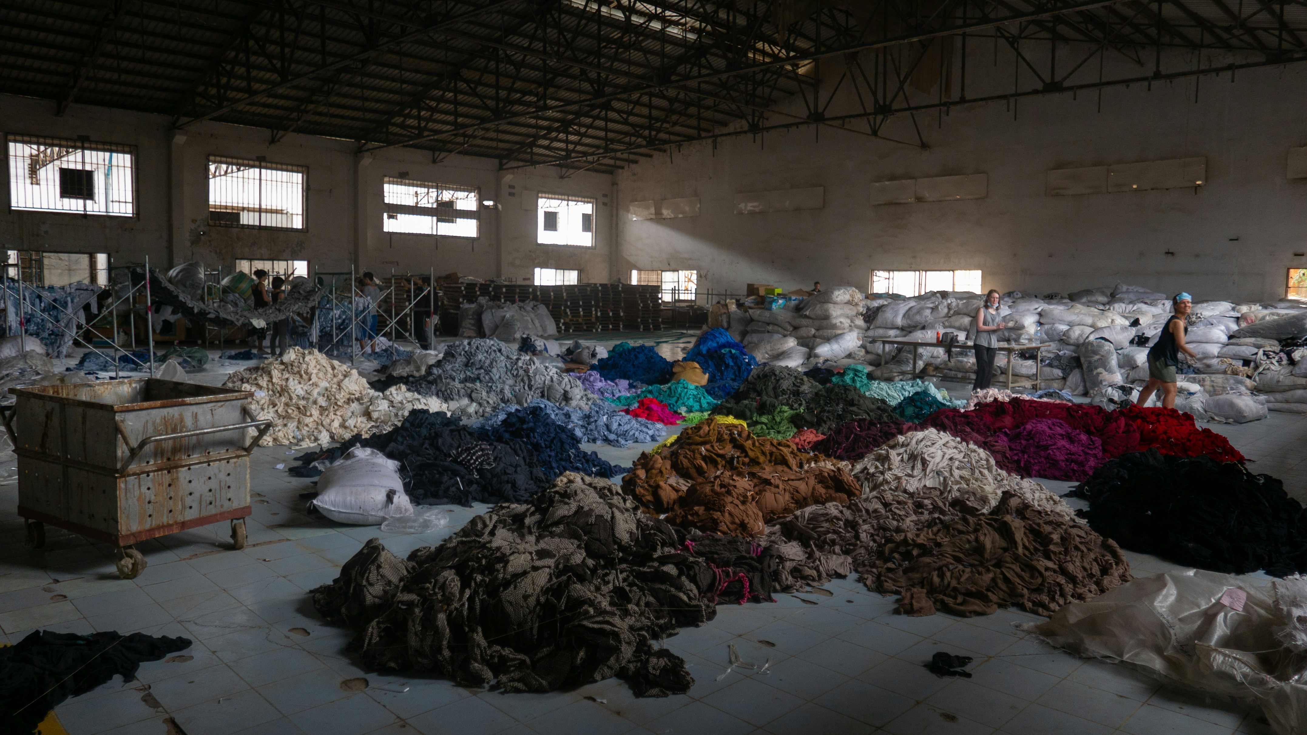 Déchet textile dans une usine
