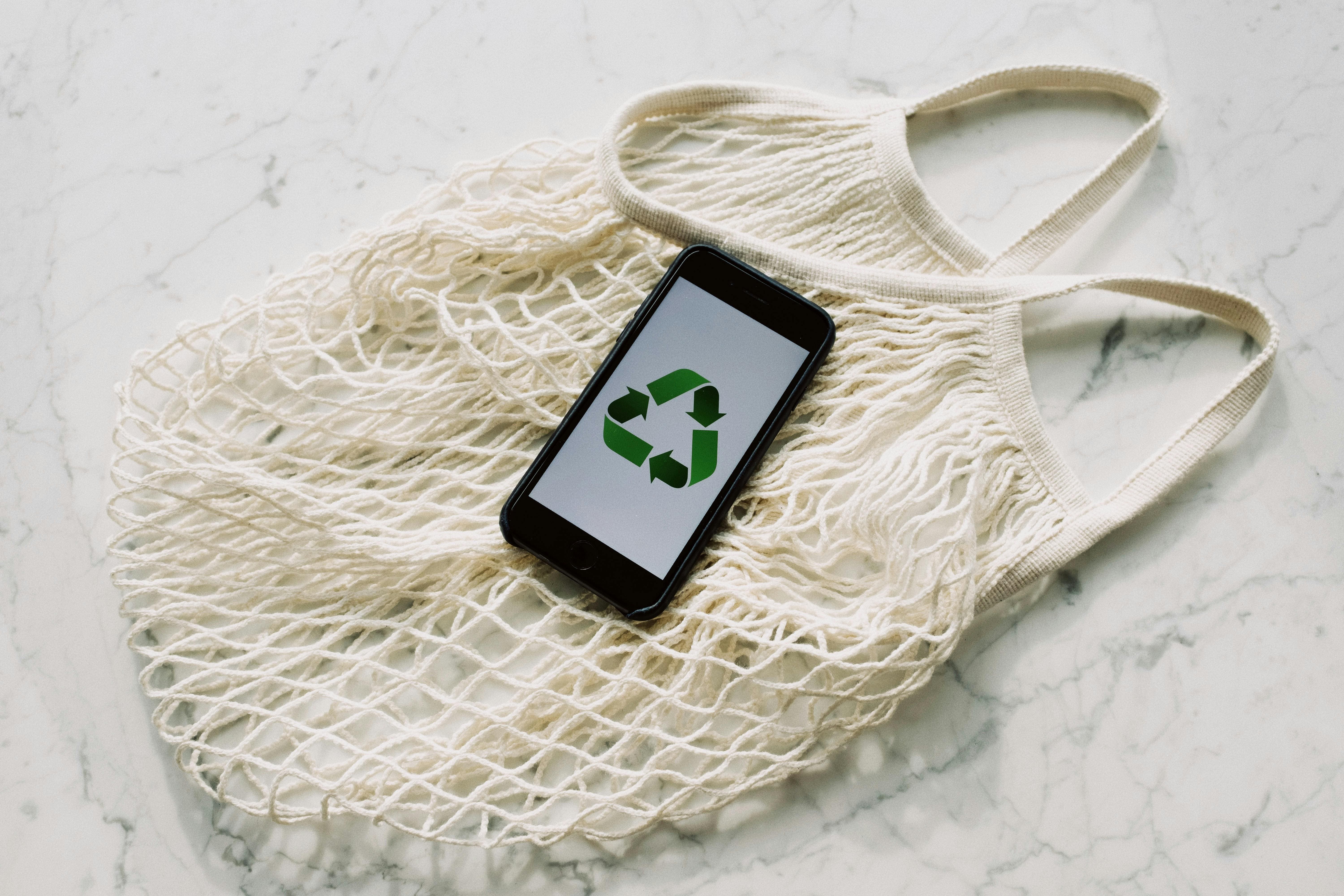 sac en toile, logo économie circulaire